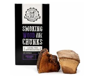 BBQ CHUNK Ciruelo - Plum - Leña para ahumar Hardcore Barbacoa esencia de ciruela - Piezas de madera para ahumar - Aproximadamente 1,5 kg