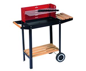 BBQ Collection Barbacoa Carbón - Barbacoa de Carbón con Ruedas - Barbacoa Rejilla Ajustable y Parabrisas - Barbacoa con Mesa Lateral - Negro