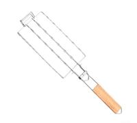 BBQ Cookout Essential - Estante portátil para asar salchichas con función bloqueable para una experiencia de cocción segura, cesta de parrilla para perros calientes, herramientas de parrilla al aire