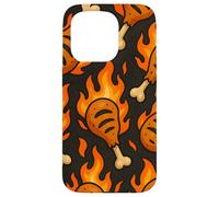 BBQ Drumstick Inferno Fire Cookout Meat Lover Style Carcasa para iPhone 15 Pro