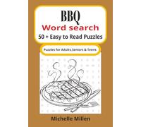 BBQ: Easy to read large print word search book 50+puzzles withn answers 6x9 inches 110 pages for adults seniors and teens