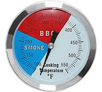 BBQ Factory 7,6 cm 550 F BBQ Barbacoa de carbón vegetal Pit madera ahumador Temp Gauge Termómetro 6,3 cm tallo SS Banderines