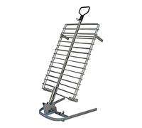 BBQ Gaucho - Parrilla Argentina Premium (24 x 16 pulgadas) - Parrilla Estaca Asado Asador - Sistema de Rotación 360 Grados - Base Ajustable - 5 Medidas para Asar Carne - Plateado