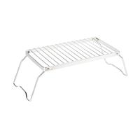 BBQ Grate Rack - Foldable Steel Cooking Grid, Camping Fire Grill Stand, Portable Outdoor Barbecue Support Tool | Picnic Backpacking Backyard Cooking Equipment Heavy Duty Heat Proof Travel
