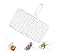 BBQ Grill Basket - Stainless Steel, Large Cooking Rack, Portable Grilling Cage | Fish BBQ Basket, Meat Seafood Veggie Grill Tool, Outdoor Cooking Accessory For Camping Picnic Garden Yard Use