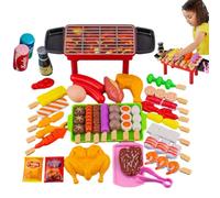 BBQ Grill Playset - Fake Food Accessories Pretend Play Grill Toy Set - Cooking Playset Camping Toy Interactive Toys Kids, Outdoor Toys Birthday For Boys & Girls Cooking For Kids