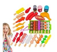 BBQ Grill Playset - Fake Food Accessories Pretend Play Grill Toy Set - Cooking Playset Camping Toy Interactive Toys Kids, Outdoor Toys Birthday For Boys & Girls Cooking For Kids