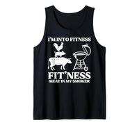 BBQ Gym Fitness Fit Ness Ahumador de Carne Barbacoa Juego de Palabras Papá Hombres Camiseta sin Mangas