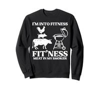 BBQ Gym Fitness Fit Ness Ahumador de Carne Barbacoa Juego de Palabras Papá Hombres Sudadera