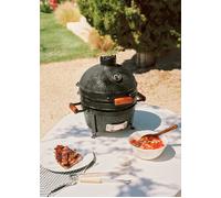 CREATE/BBQ KAMADO/Barbacoa ahumadora de cerámica negro 16 pulgadas/Puede asar, ahumar y cocinar, con regulador de temperatura y dos fuentes de ventilación.