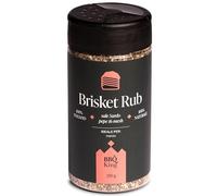 BBQ KING, Brisket Rub Envase de 250 g, adobo seco para barbacoa ideal, para carne de vacuno y barbacoas texanas, set de especias para cocina 100% Made in Italy, mezcla técnica para cocción prolongada