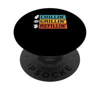 BBQ Lover Barbacoa Grilling Funny Chillin Grillin Recarga PopSockets PopGrip Adhesivo