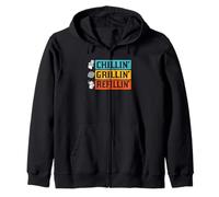 BBQ Lover Barbacoa Grilling Funny Chillin Grillin Recarga Sudadera con Capucha