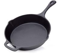 BBQ Nerd© - Sartén para barbacoa (diámetro de 25 cm, 2600 g, con boquilla y mango, sartén de hierro fundido para asar, asar, freír | Sartén antiadherente, resistente al calor y retiene el calor