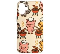 BBQ Party Animals Kawaii Grill Parade Summer Fun Carcasa para iPhone 16 Plus