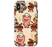 BBQ Party Animals Kawaii Grill Parade Summer Fun Carcasa para iPhone X/XS