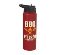 BBQ Pit Crew Camiseta de Barbacoa para Adultos Stainless Steel Insulated Water Bottle