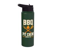 BBQ Pit Crew Camiseta de Barbacoa para Adultos Stainless Steel Insulated Water Bottle