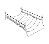 BBQ Rib Rack, Stainless Steel Grilling Rack, 13,78 x 7,68 x 3,94 pulgadas Rustproof Food Grade Roasting Stand for Pork, Beef, Drumsticks, Barbacoa Smoker Accessory to Prep, Cookouts, Outdoor Cooking
