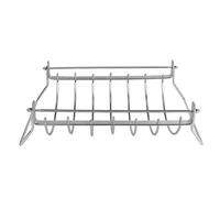 Bbq Rib Rack, Stainless Steel Roaster, 13,78 x 7,68 in Grilling Stand Holder, Rustproof Food Grade Material, Even Heat Circulation Design for Pork, Beef, Drumstick, Smoker, Barbacoa