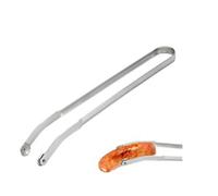 BBQ Sausage Turning Tongs | Stainless Steel Long Handle Grill Tool for Sausages/Bacon/Steak | Heat Tolerant Kitchen Tongs with Wheels for Easy Flipping