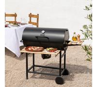 BBQ SMOKEY - Barbacoa Ahumadora De Carbón Con Ruedas Negro