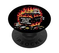 BBQ Team Trashpanda Dumpster Fire Raccoon Grill Crew PopSockets PopGrip Adhesivo