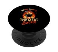 BBQ The Man The Myth The Meat Smoker Barbacoa PopSockets PopGrip Adhesivo