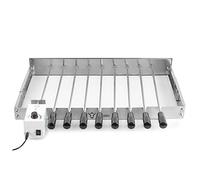 BBQ-Toro Asador Giratorio con Pinchos Automáticos y Motor I Acero Inoxidable I Para 9 Pinchos I Altura Regulable 56 x 26-40 cm I Con Enchufe y Cable USB