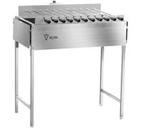 BBQ-Toro Barbacoa de Carbón con Motor I Acero Inoxidable I 79 x 68 x 81 cm I 11 Pinchos Giratorios I Con Enchufe y Cable USB