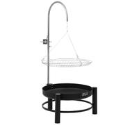 BBQ-Toro Barbacoa giratoria con brasero y parrilla, diámetro de 61 cm, color negro, parrilla de carbón vegetal, barbacoa shish kebab, barril y hoguera con manivela para jardín, terraza, camping y