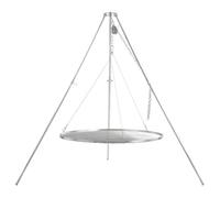 BBQ-Toro Barbacoa giratoria de tres patas con diámetro de 100 cm, acero inoxidable, altura regulable 119-184 cm, trípode para brasero, parrilla giratoria sin brasero, barbacoa de jardín, barbacoa