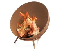BBQ-Toro Brasero de Acero de Ø 60 cm | Acabado Oxidado | Cuenco de Fuego Inclinable con 3 Patas | 3 en 1 Cuenco de Fuego para Jardín, Camping y Terraza | Hoguera, Cuenco de Barbacoa, Chimenea Exterior