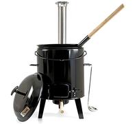 BBQ-Toro Caldero Húngaro para Gulash con Tapa | 17 Litros | Horno de Cohete en Acero Esmaltado | Terraza | Jardin | Aire Libre