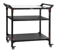 BBQ-Toro Carrito de barbacoa, color negro, mesa de barbacoa con gran superficie de trabajo, mesa auxiliar, parrilla exterior, carrito de barbacoa para exteriores, carrito de servir (3 estantes (94 x