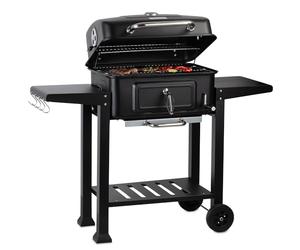 BBQ-Toro Carrito para barbacoa de carbón vegetal con bandeja para carbón vegetal ajustable en altura | Barbacoa de carbón vegetal con tapa, carrito para parrilla