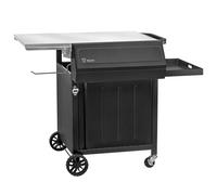 BBQ-Toro Carro de barbacoa 100 x 73 x 91 cm | Negro | Mesa de barbacoa con gran superficie de trabajo | Mesa auxiliar para barbacoa con ruedas, carrito para barbacoa al aire libre | Mesa de barbacoa