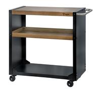 BBQ-Toro Carro de barbacoa 95 x 50 x 90 cm, Mueble con Ruedas | negro con aspecto de madera | mesa de barbacoa con gran superficie de trabajo | mesa auxiliar para barbacoa al aire libre