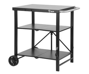 BBQ-Toro Carro de Barbacoa Plegable 60 x 80 x 82 cm Negro Mesa Auxiliar Mesa de Barbacoa Mesa de Servicio Carrito de Mesa Superficie de Trabajo para Barbacoa de Gas Camping Fiestas en el Jardín