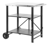 BBQ-Toro Carro de barbacoa plegable 60 x 80 x 82 cm | plata/negro | carro de servir, carrito de mesa, mesa de barbacoa para barbacoa de gas, mesa auxiliar, mesa auxiliar, mesa de barbacoa de acero