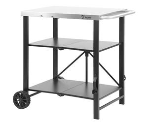 BBQ-Toro Carro de barbacoa plegable 60 x 80 x 82 cm | plata/negro | carro de servir, carrito de mesa, mesa de barbacoa para barbacoa de gas, mesa auxiliar, mesa auxiliar, mesa de barbacoa de acero