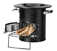 BBQ-Toro Horno de Cohetes Rakete #2 I Acero Inoxidable I Color Negro I Para Horno Holándes I Sartenes de Barbacoa