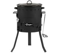 BBQ-Toro Horno exterior de 29 cm, cañón de gulash con olla, parrilla y cucharón, calderas de fuego, hoguera, cocina exterior