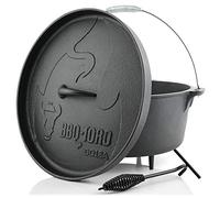 BBQ-TORO Horno Holandés con Mango I Serie Alpha I Dutch Oven I Hierro Fundido I Quemado I Barbacoa