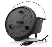 BBQ-Toro Horno Holandés Serie Premium | 9 Litros | Dutch Oven con Patas | Ya Curado - Preseasoned | Olla de Hierro Fundido para Barbacoa | Cacerola de Hierro Fundido