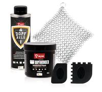 BBQ-Toro Juego de Limpieza y Cuidado para Horno Holandés con Pasta DOPFWUNDER y Aceite DOPFHELD, Rascadores de Parrilla y Limpiador de Hierro Fundido | 5 Piezas | Limpieza y Cuidado Hierro Fundido
