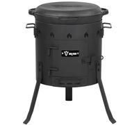BBQ-Toro Kazan de 12,1 L con Tapa + Kazan Estufa Ø 35 cm | Olla de Hierro Fundido para Estofados | Estufa de Camping Utschag | Cocina Exterior, Horno de Gulash | Horno de Fuego, Caldera, Chimenea