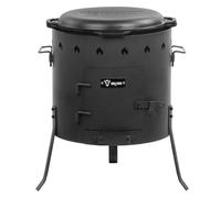 BBQ-Toro Kazan de 16 L con Tapa + Kazan Estufa Ø 45 cm | Olla de Hierro Fundido para Estofados | Estufa de Camping Utschag | Cocina de Campo, Cocina Exterior, Horno de Gulash | Horno de Fuego