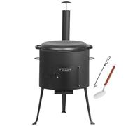 BBQ-Toro Kazan de hierro fundido con horno Kazan de 44 cm, olla de 19 L con tapa, caldera para gulash y fuego exterior