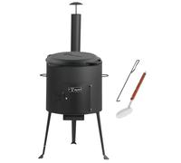BBQ-Toro Kazan - Olla de hierro fundido con horno Kazan Ø 34 cm | Olla de hierro fundido de 12,1 l con tapa, olla de hierro fundido | Caldera de goulasch, horno de exterior | Horno de fuego, horno de